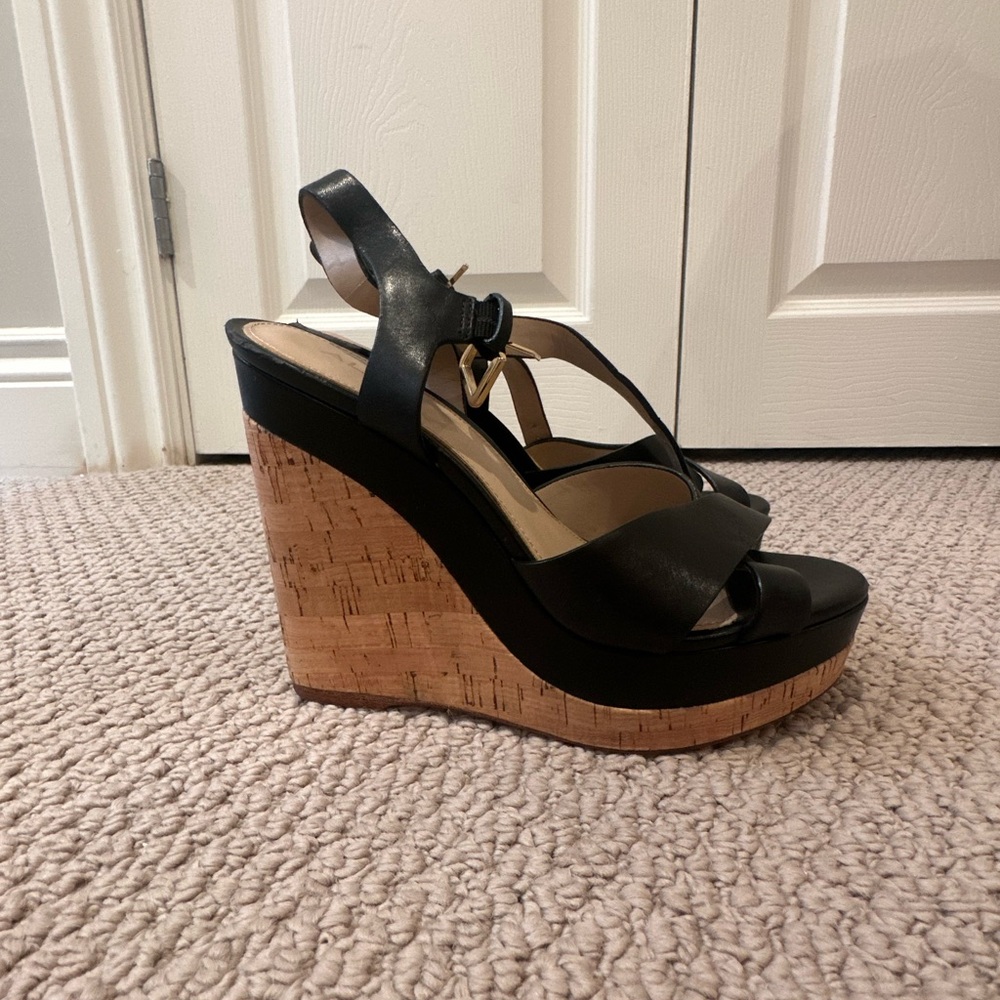 Black Wedge Sandals